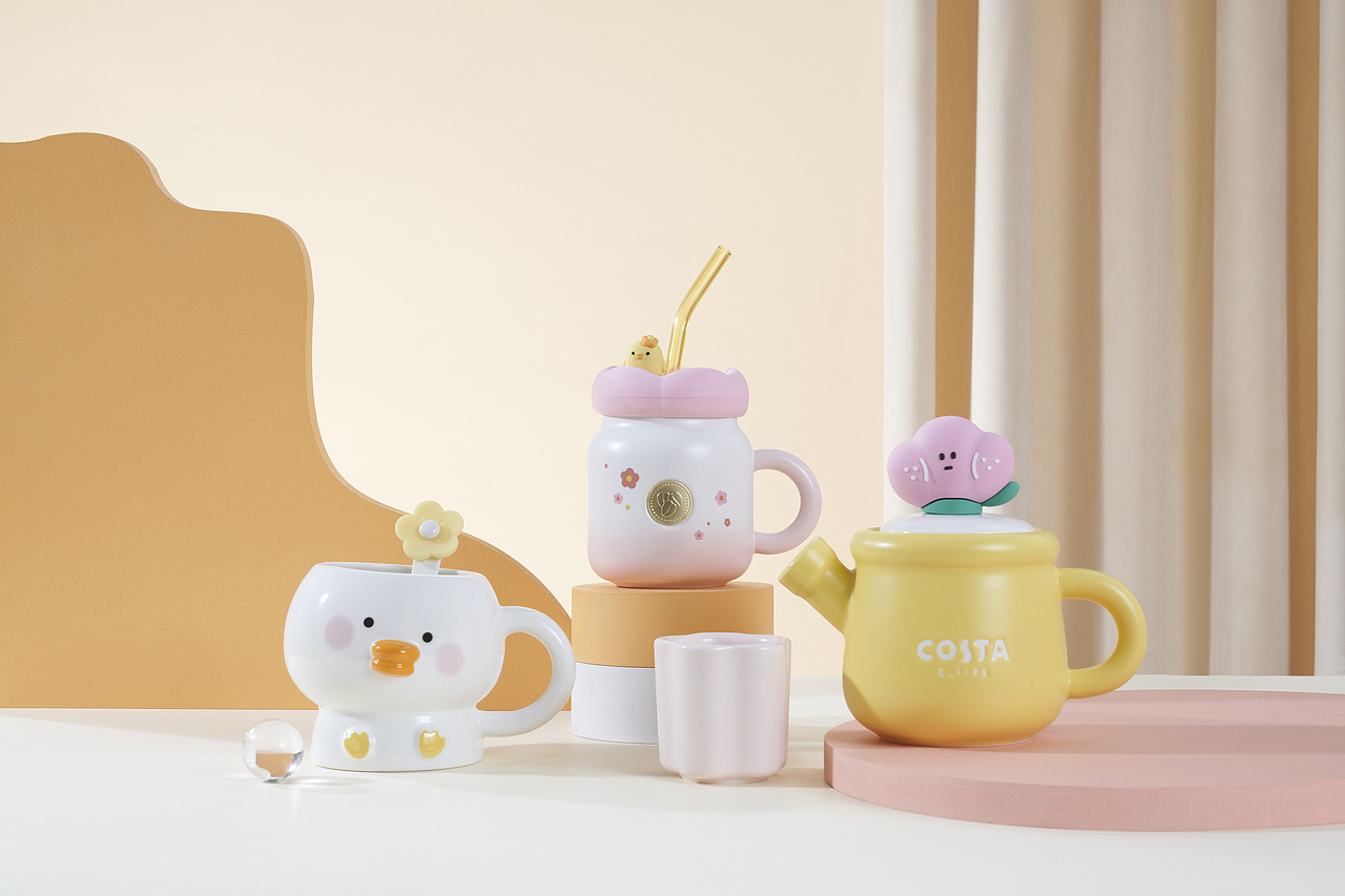 COSTA春季新品杯子拍摄 产品拍摄小黄鸭杯子保温杯
