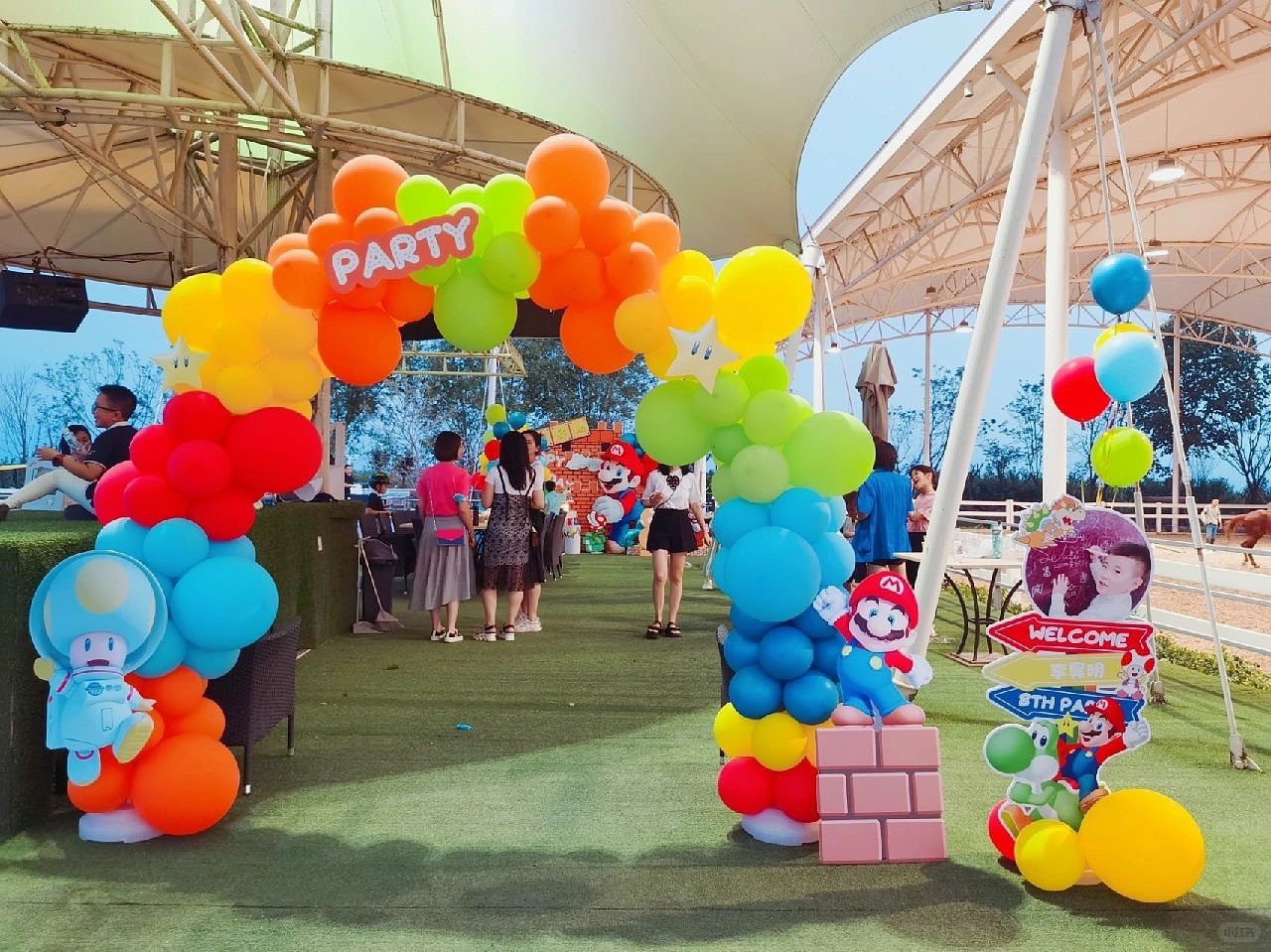 超级玛丽马里奥派对设计kt板背景气球材料包