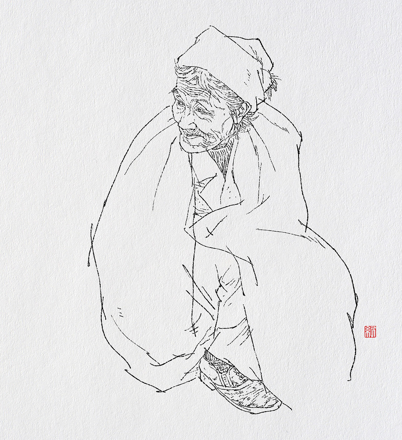 纪保超人物线描（图ZMzE3OTY1MTI0） - 绘画 - 站酷设计师纪保超原创素材 - 站酷ZCOOL