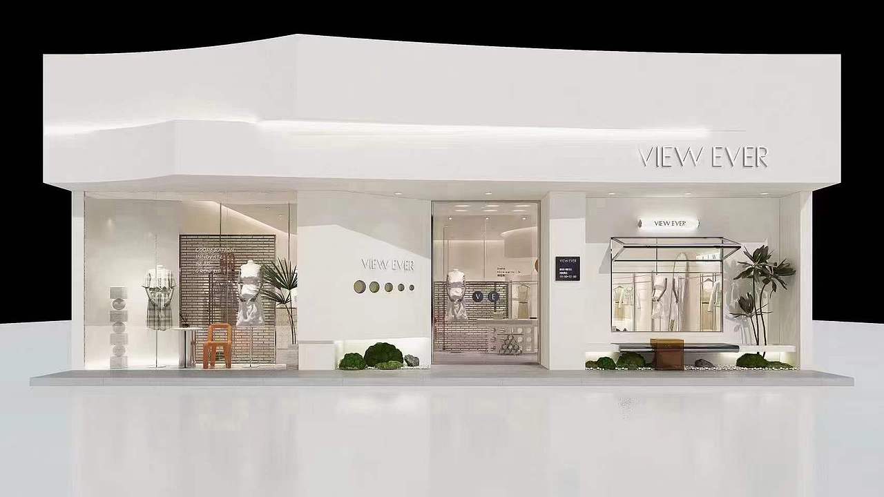 干净素雅的高级服装店（图ZMzE0MTQ5NTEy） - 商业空间设计 - 站酷设计师效果图施工图小倩原创素材 - 站酷ZCOOL