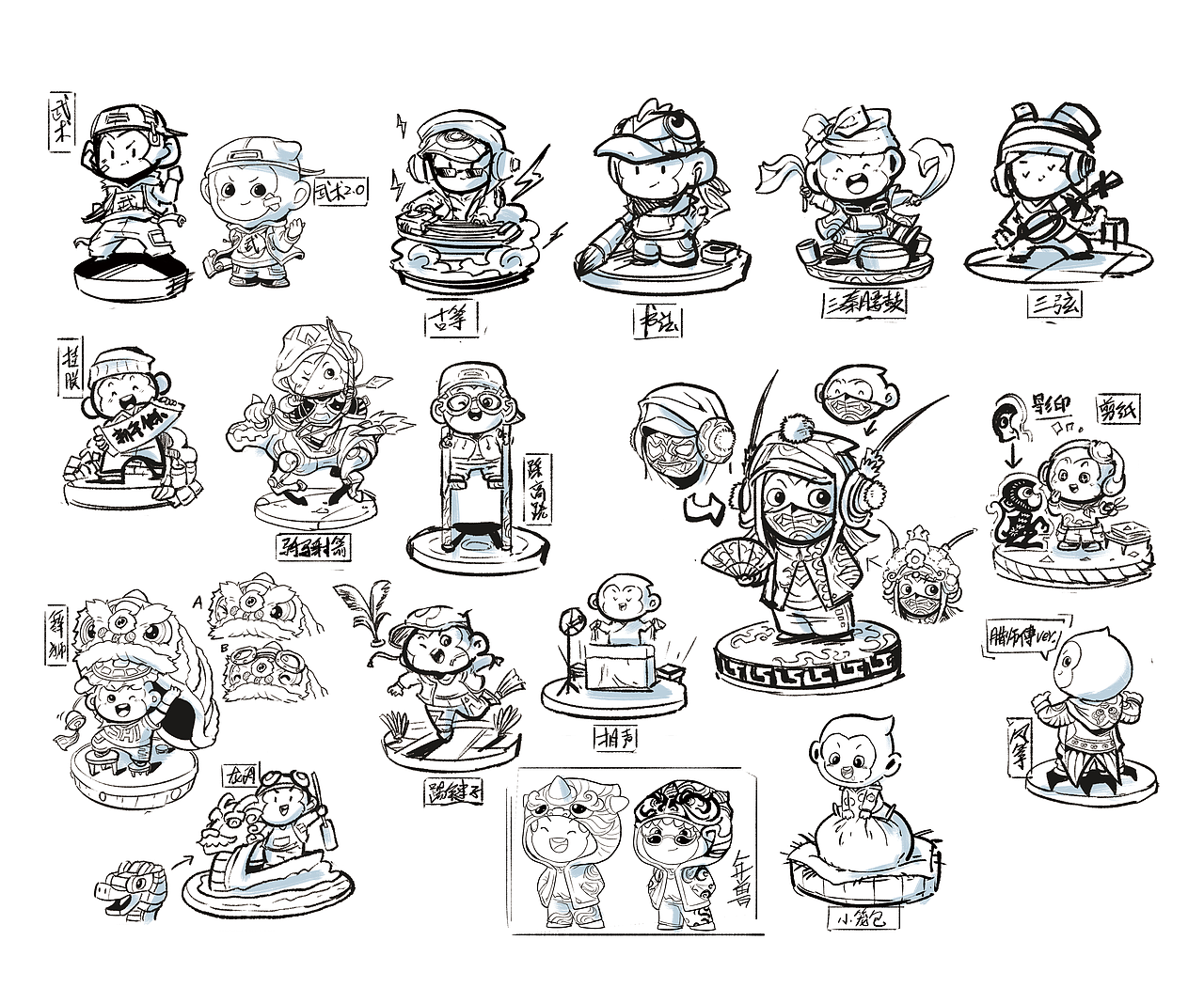 第一轮草图筛选,这个时候把脑子里想到的东西快速画出来先