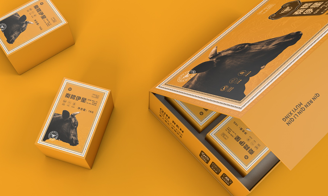 秦穆伊星牛肉包装设计（图ZMzU1Mzc2NjAw） - 包装 - 站酷设计师西安前道品牌策划原创素材 - 站酷ZCOOL