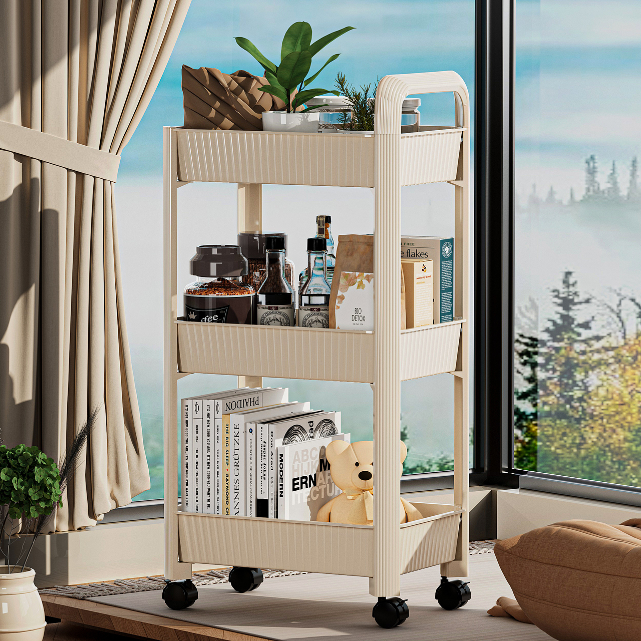 家居收纳-置物架-产品渲染