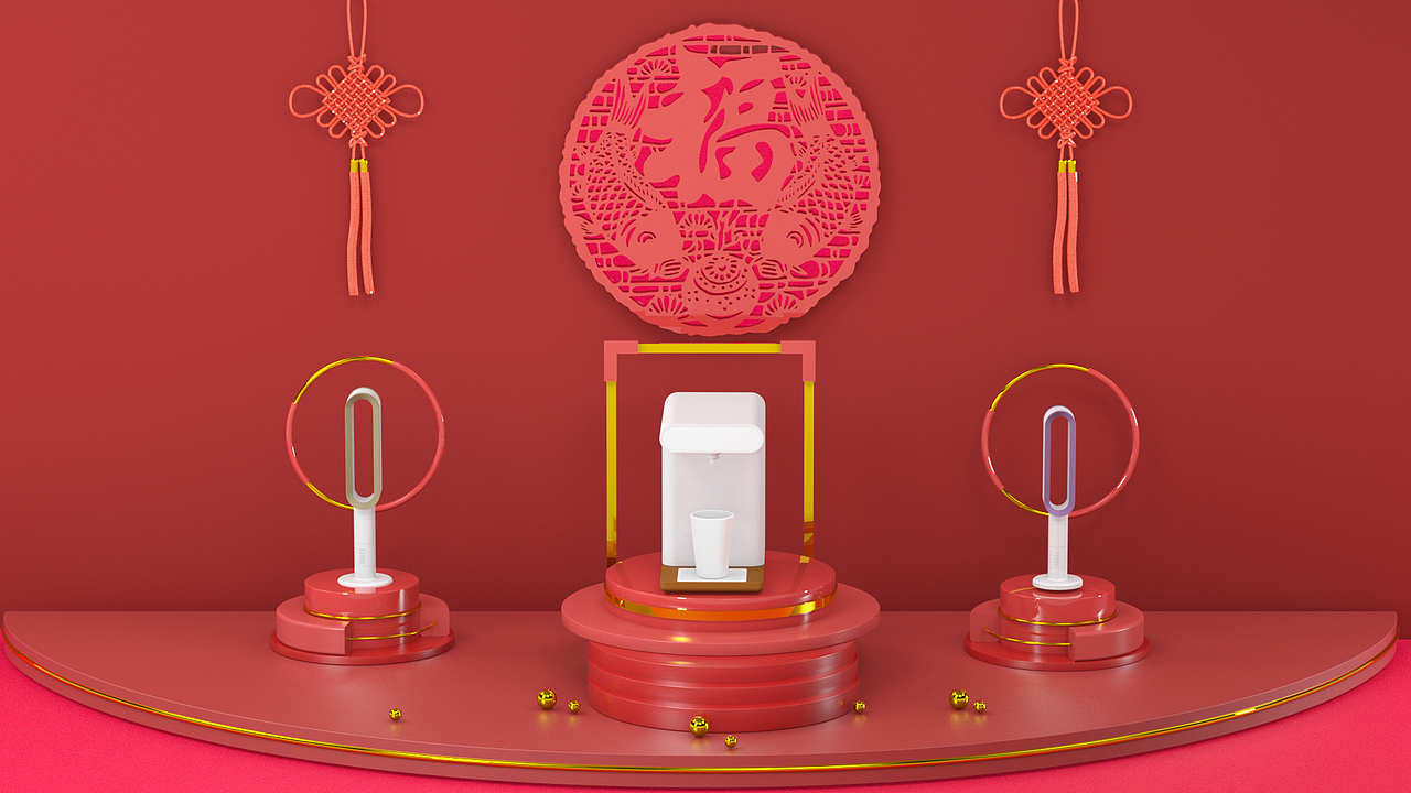 C4D新年氛围第一阶段学习成果（图ZMzU5ODI1OTUy） - 产品 - 站酷设计师哎呀YI原创素材 - 站酷ZCOOL