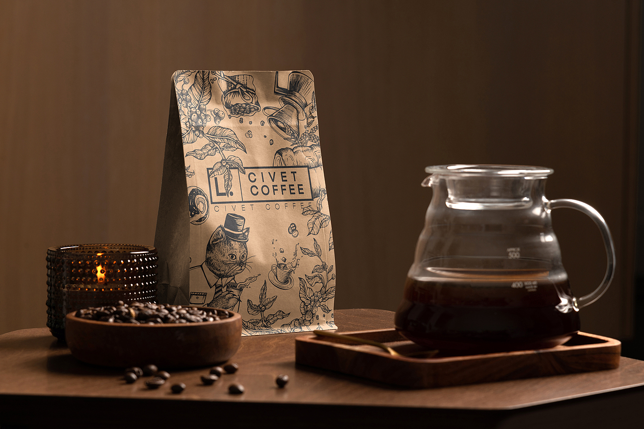 CIVET COFFEE 包装插画设计