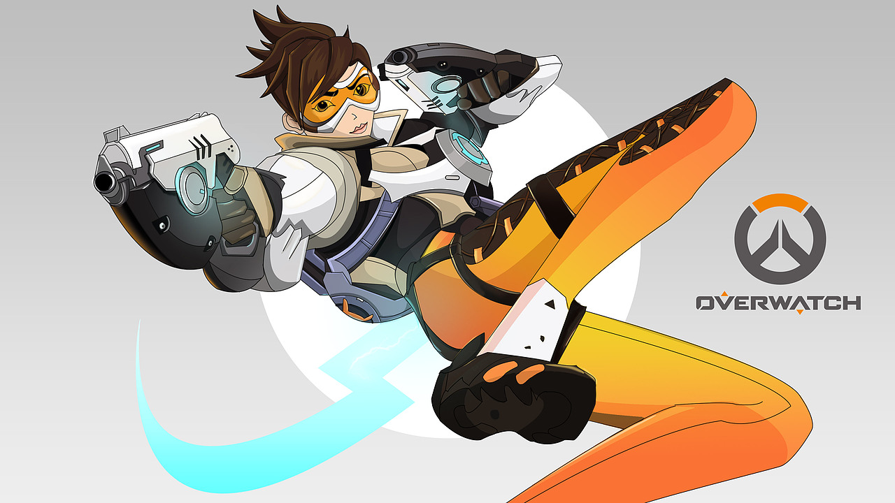 2D手绘插画-守望先锋之猎空