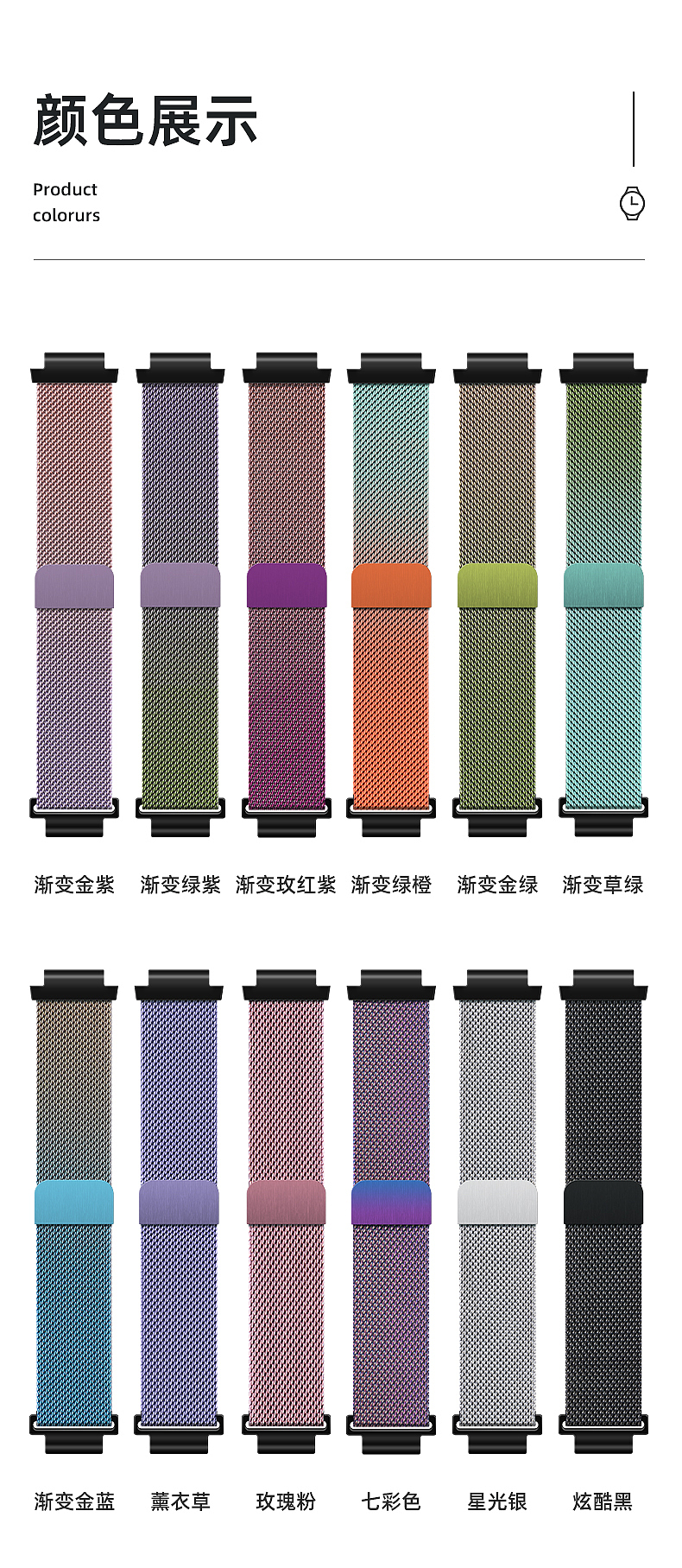 适用华为儿童电话手表米兰尼斯表带 详情页