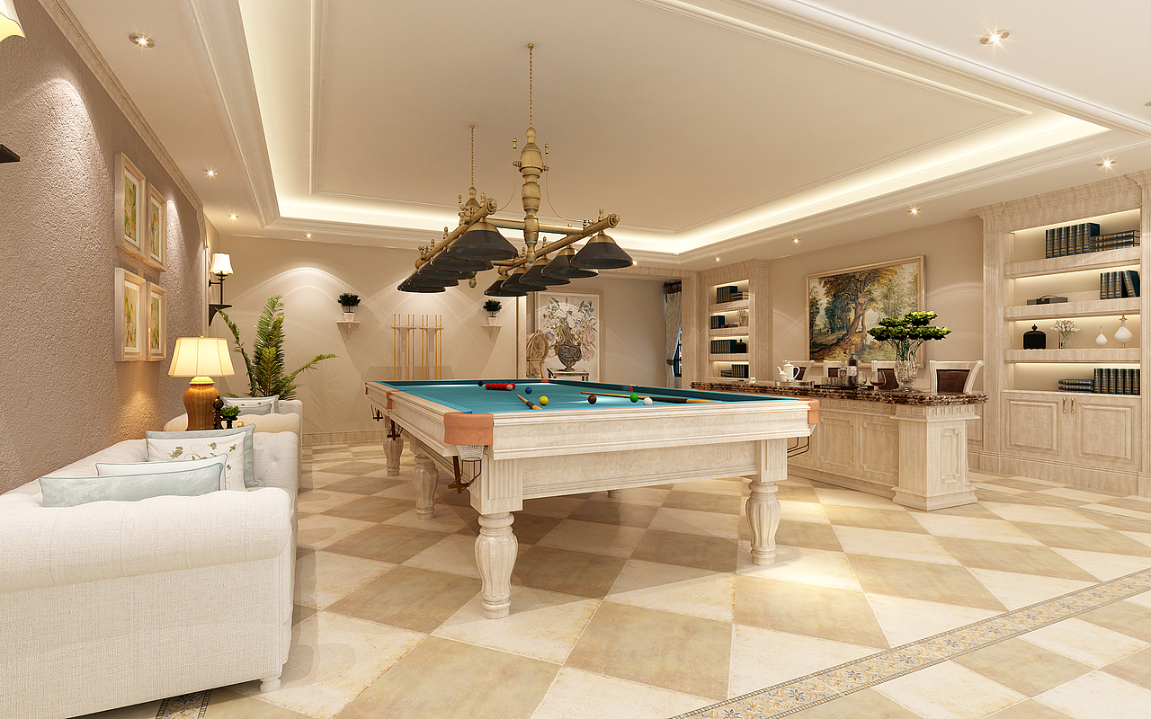 480m²联排美式装修，光色彩搭配繁华依旧（图ZMzA2NzE4NjIw） - 家装设计 - 站酷设计师贵阳波涛装饰原创素材 - 站酷ZCOOL