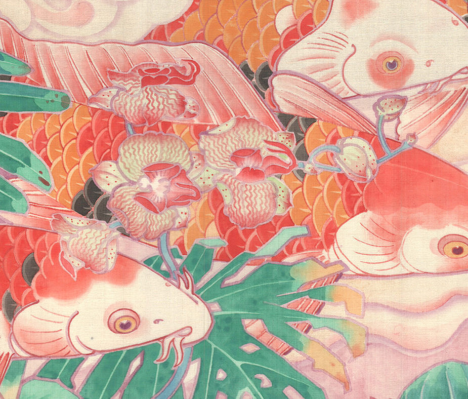 国潮工笔 | 《不知终日梦为鱼》（图ZMzQ0OTU0NDg0） - 艺术插画 - 站酷设计师Art张文学原创素材 - 站酷ZCOOL