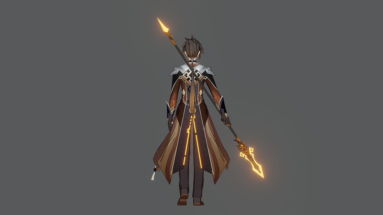 原神 钟离 三渲二临摹