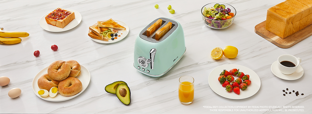 厨房电器摄影 | 小熊多士炉场景