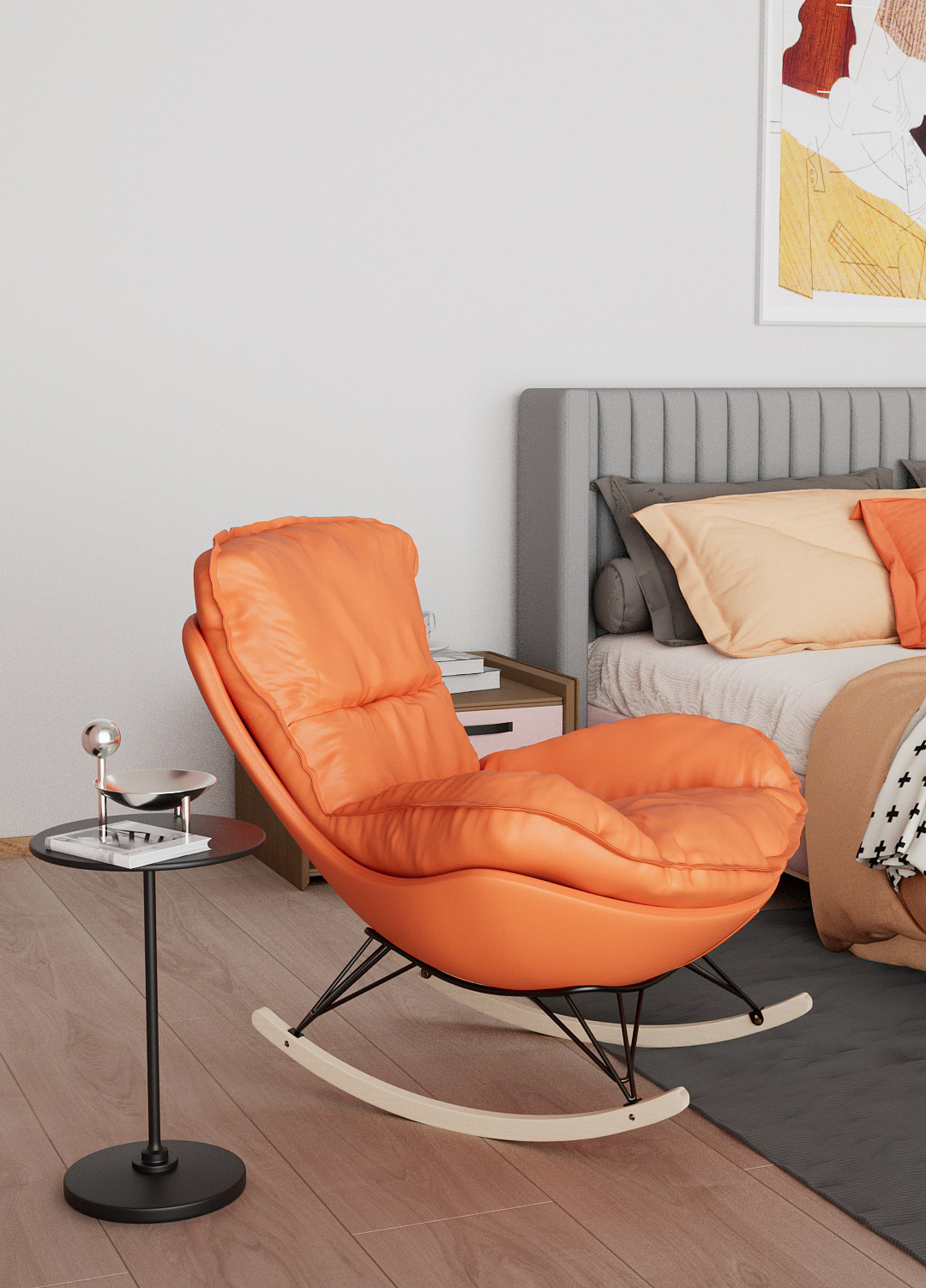 网红摇椅建模渲染场景搭建图