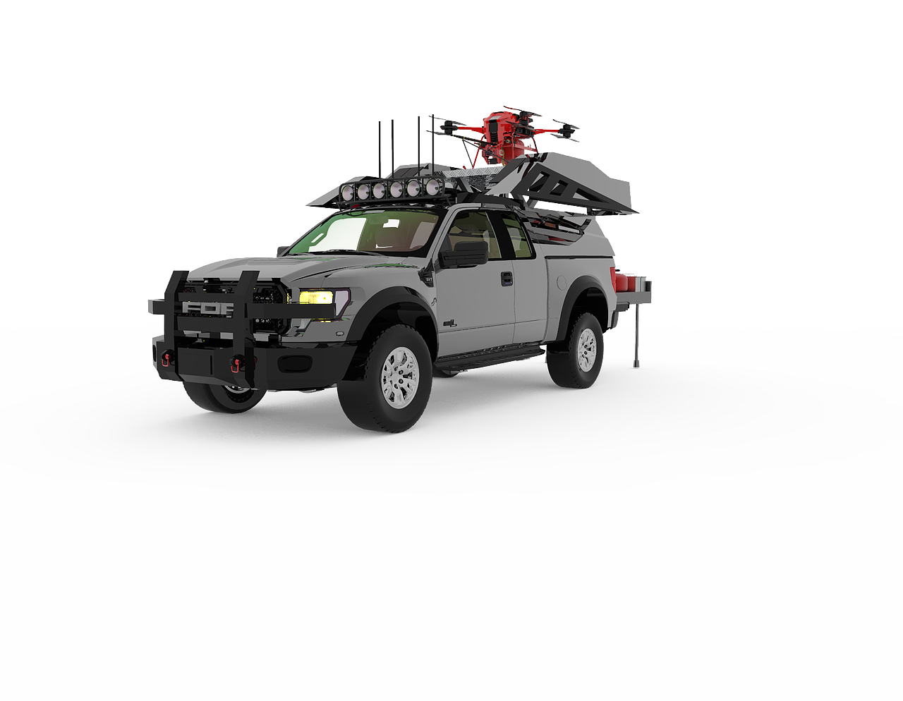 消防无人机载具设计——皮卡车