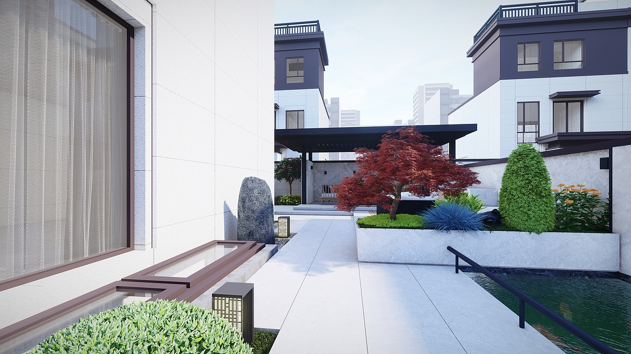 新中式庭院设计（图ZMzA0OTEyMDg0） - 景观设计 - 站酷设计师Paddy庭院设计原创素材 - 站酷ZCOOL