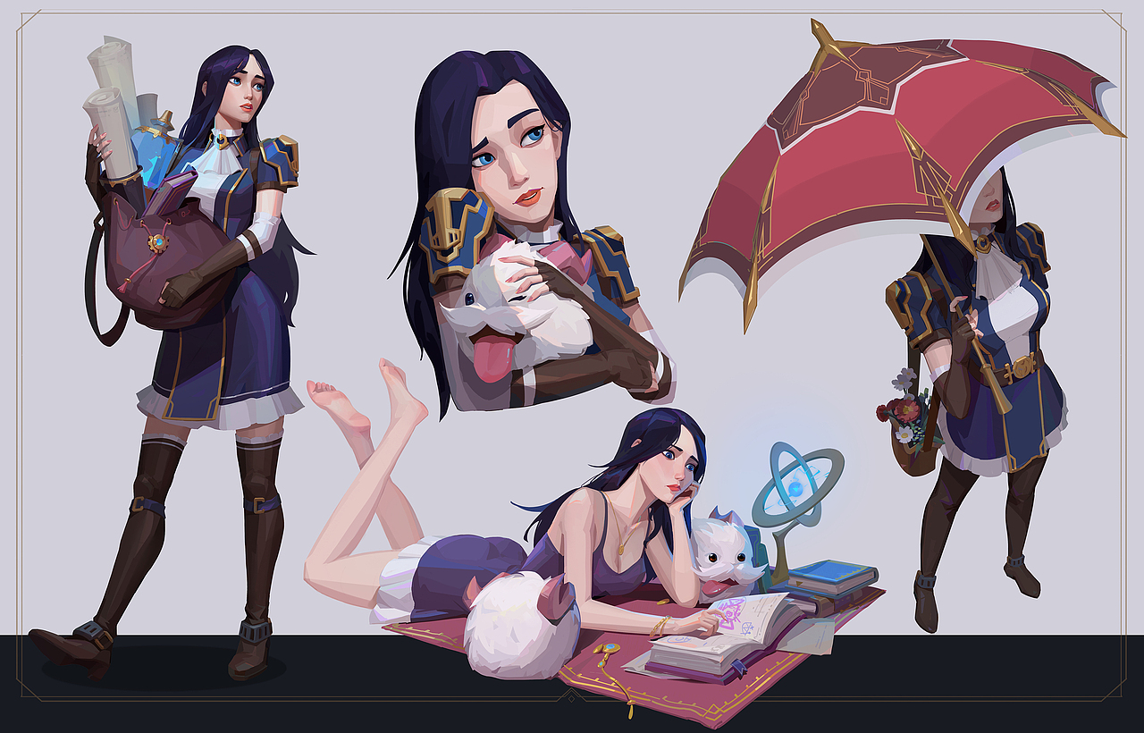 英雄联盟双城之战-凯特琳小蛋糕（图ZMzA3MzI4MDMy） - 游戏原画 - 站酷设计师PENPEN_GAO原创素材 - 站酷ZCOOL