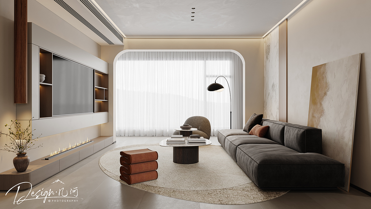 几何空间视觉表现 | 石榴林遇春晓现代客餐厅