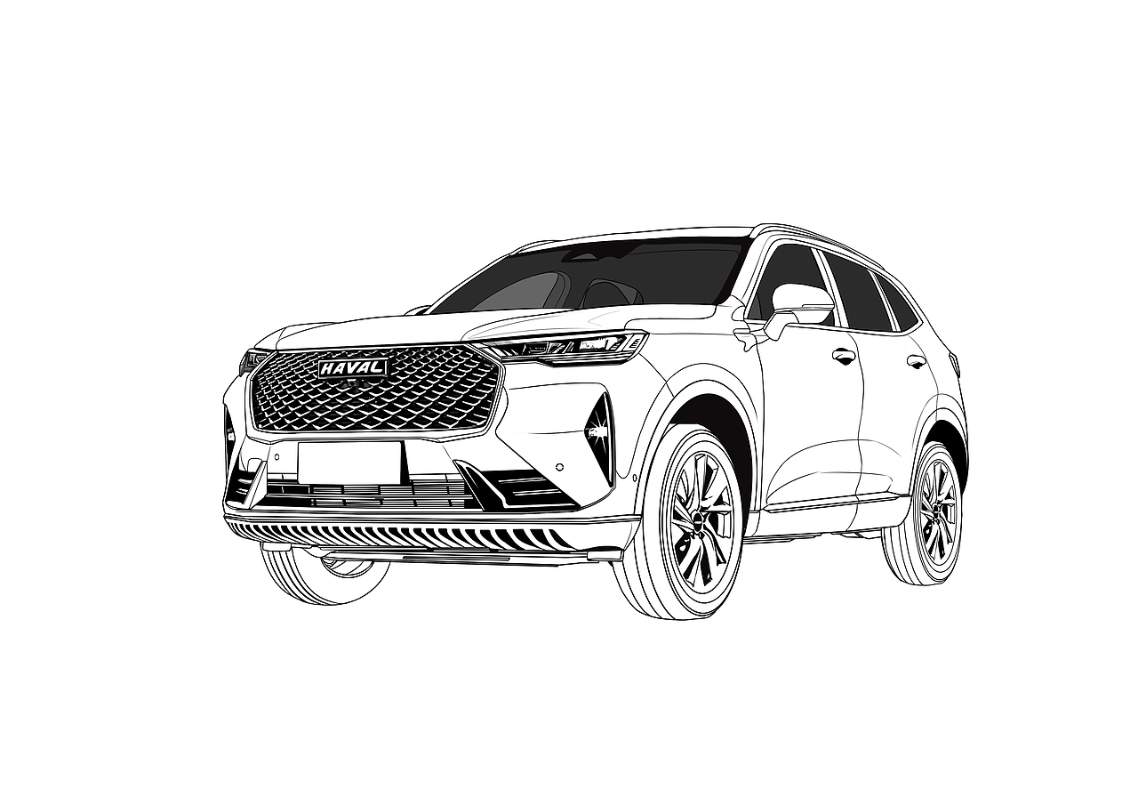 汽车插画 漫画 设计