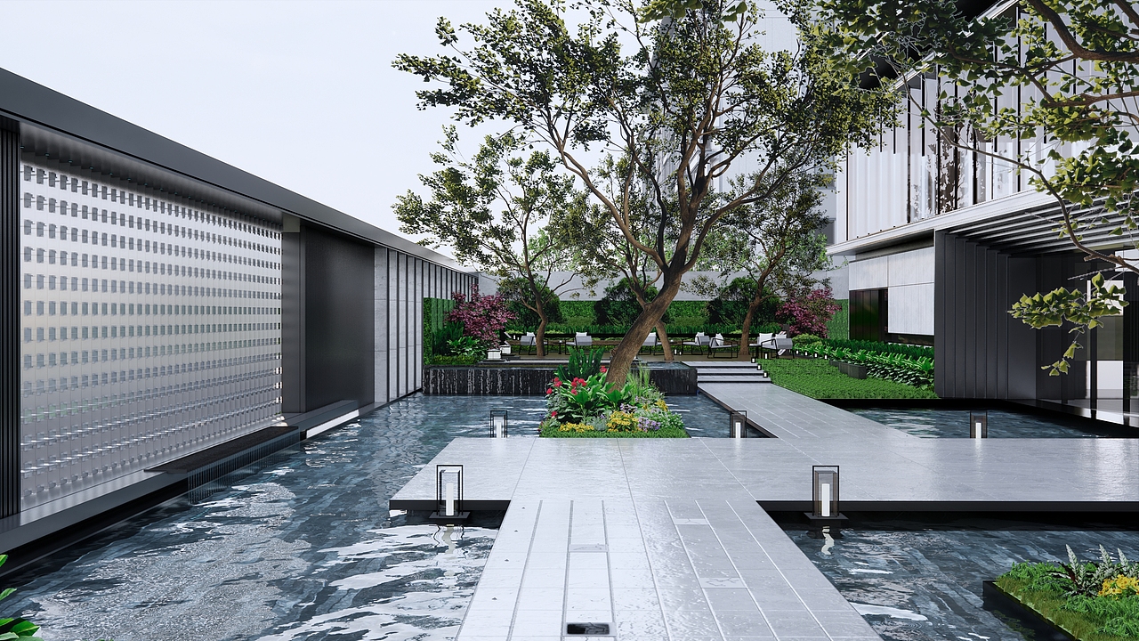 景观示范区enscape效果图