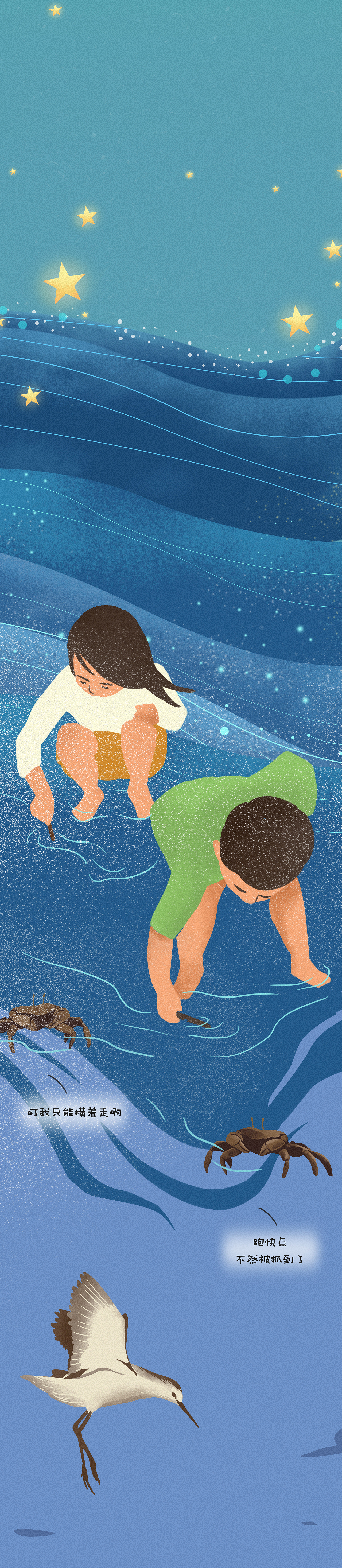 比亚迪守护海滨湿地行动长图(微信公众号手绘长图)