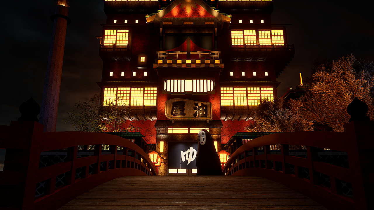 千与千寻 油屋 场景制作（图ZMzE2MzQzMzI4） - 场景 - 站酷设计师以津真天原创素材 - 站酷ZCOOL