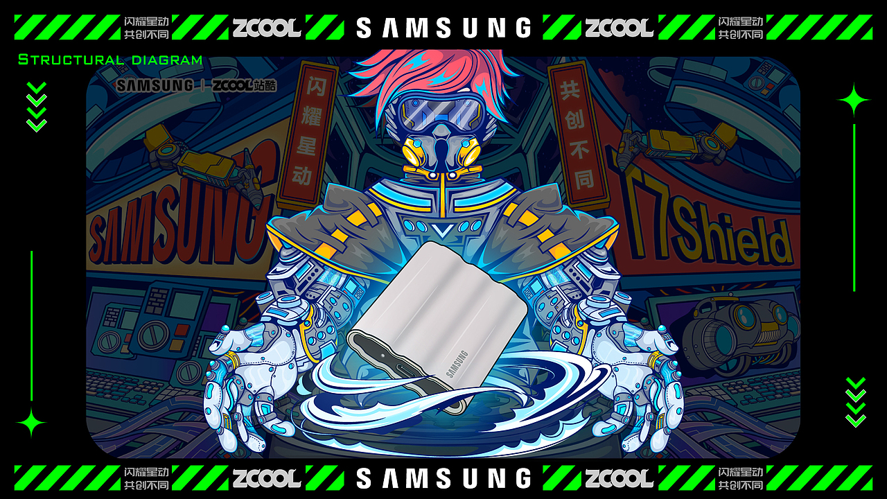 闪耀星动 共创不同 丨 三星移动固态硬盘创意海报（图ZMzAzNTExOTU2） - 海报 - 站酷设计师子言sunshine原创素材 - 站酷ZCOOL