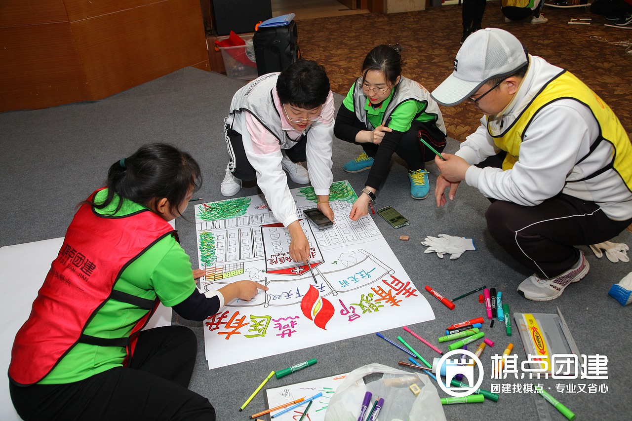 棋点团建|共创类企业文化落地项目:超级过山车,企业文化画板创作。