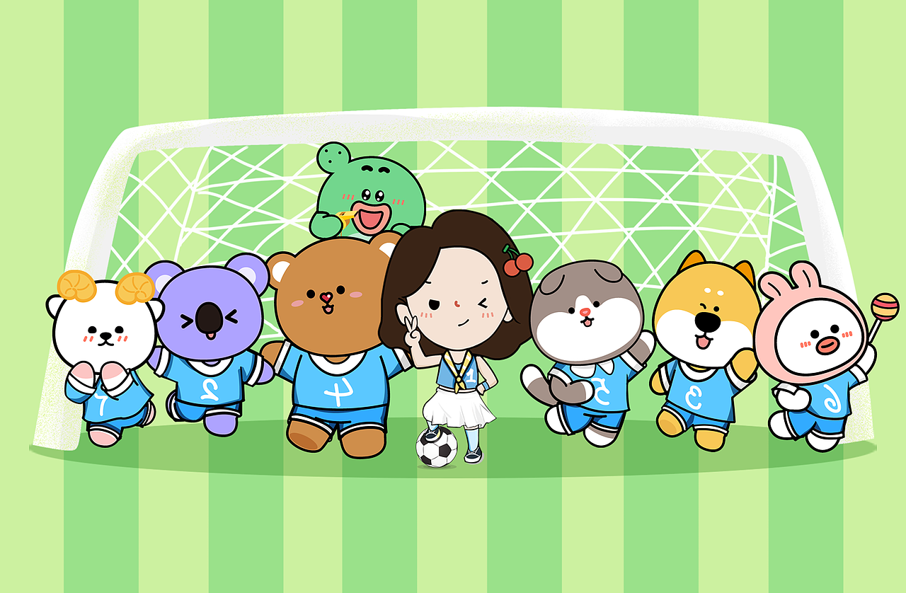 OB东方蓝原创IP | 熊妈和她的朋友系列 世界杯主题（图ZMzI0OTg5Nzgw） - IP形象 - 站酷设计师东方蓝文化原创素材 - 站酷ZCOOL