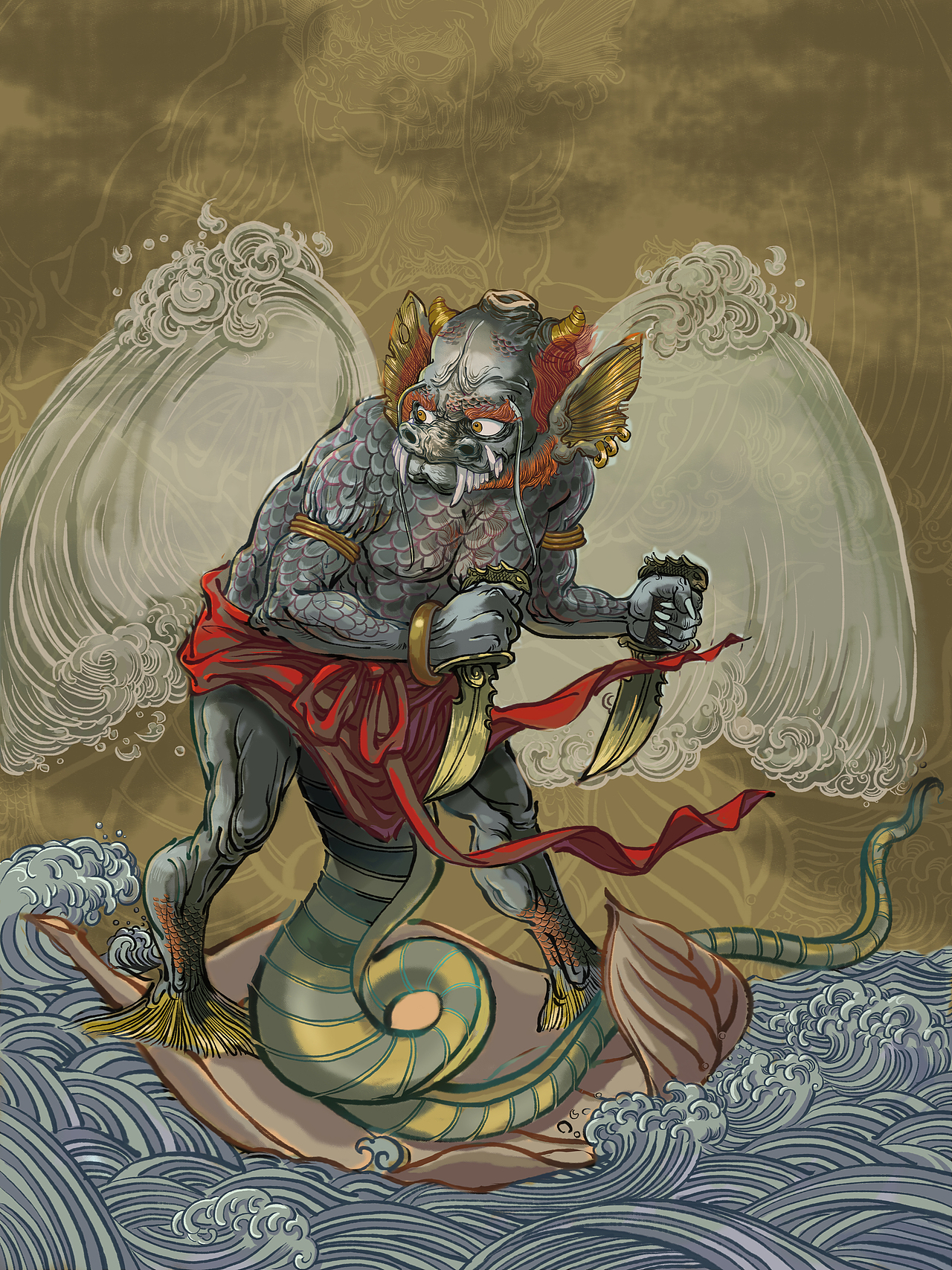山海经神兽系列（图ZMzQ1OTQ3NzQ4） - 概念设定 - 站酷设计师一风老师原创素材 - 站酷ZCOOL
