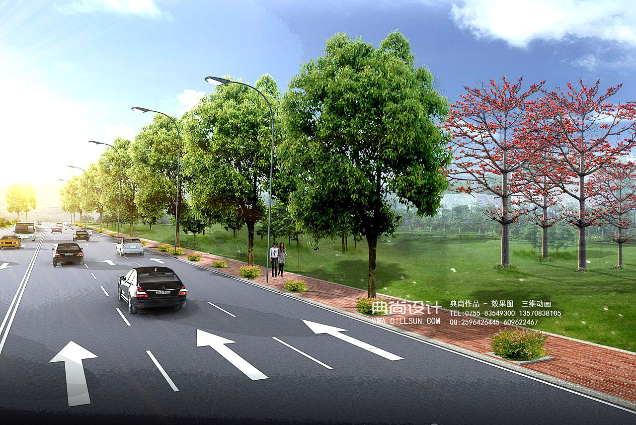 道路园林效果图2