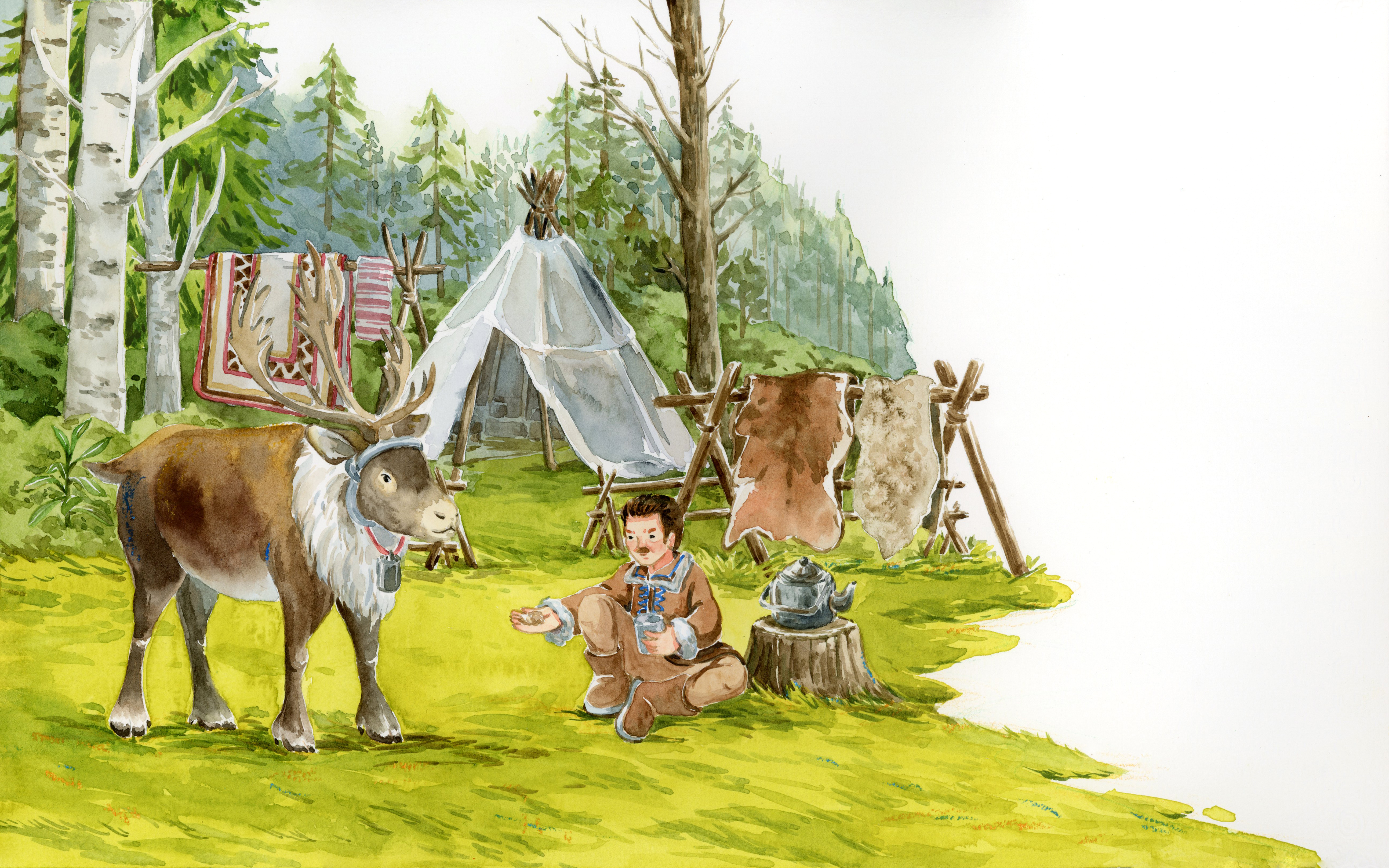 《童年里的动物故事》彩色插图创作