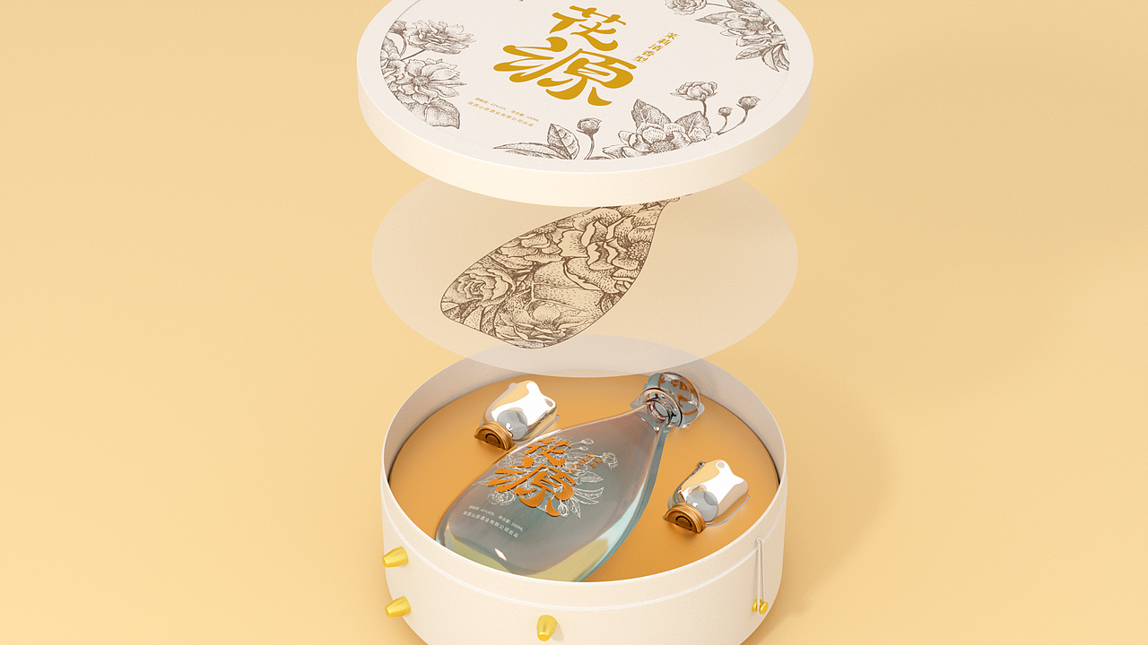 花源清香酒礼盒包装（图ZMzM1NzU4MzAw） - 包装 - 站酷设计师明明喜爱原创素材 - 站酷ZCOOL