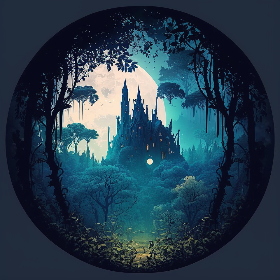 《幽森古堡》-AI绘画(Midjourney)（图ZMzM4ODQyOTY4） - AI作品 - 站酷设计师Jocelyn303原创素材 - 站酷ZCOOL