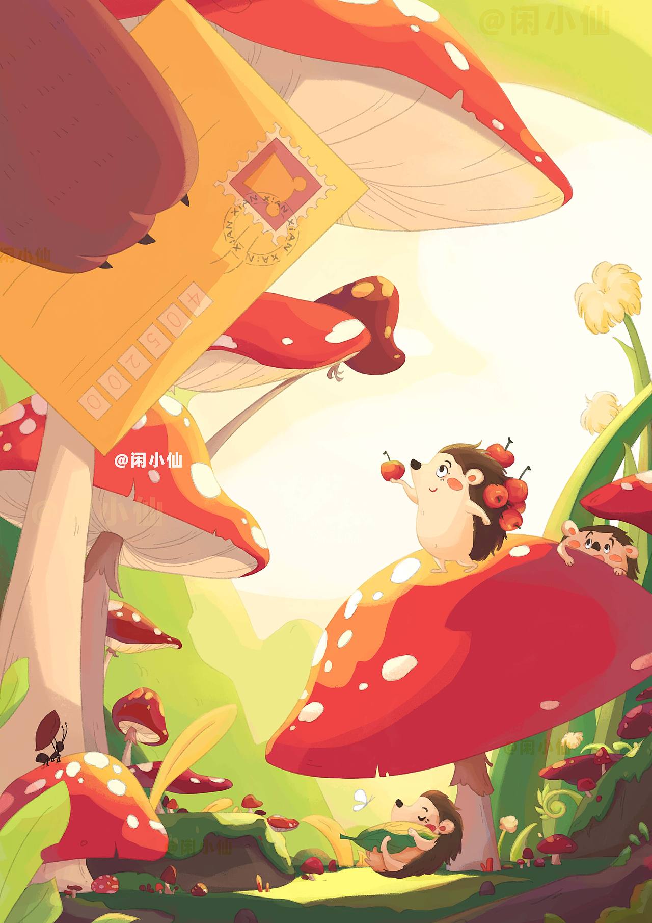 神秘来信（图ZMzA0ODM4MzA4） - 儿童插画 - 站酷设计师闲小仙原创素材 - 站酷ZCOOL