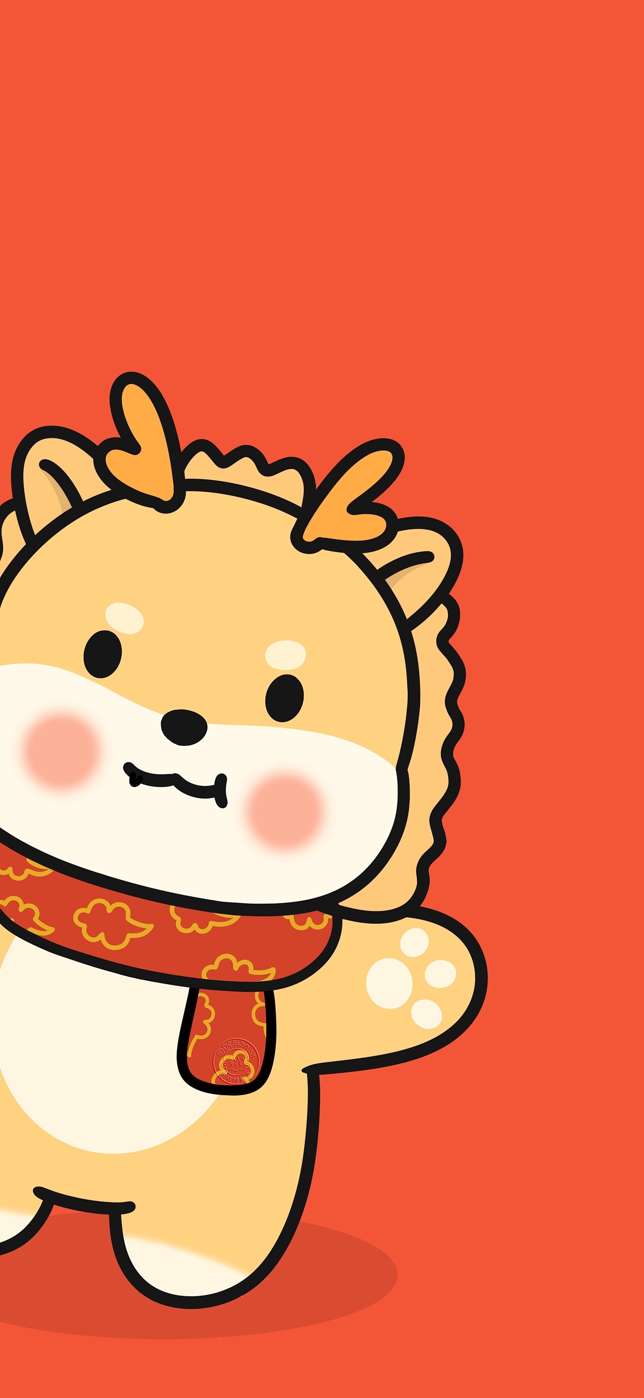 黄色小龙打招呼