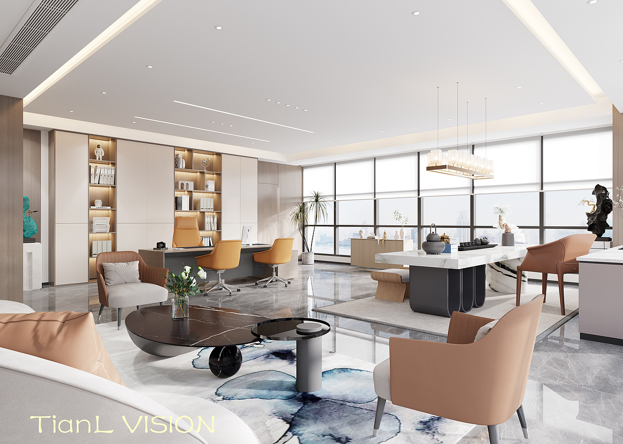 一套办公空间效果展现（图ZMzI4ODk5OTg0） - 商业空间设计 - 站酷设计师佳宁效果图原创素材 - 站酷ZCOOL