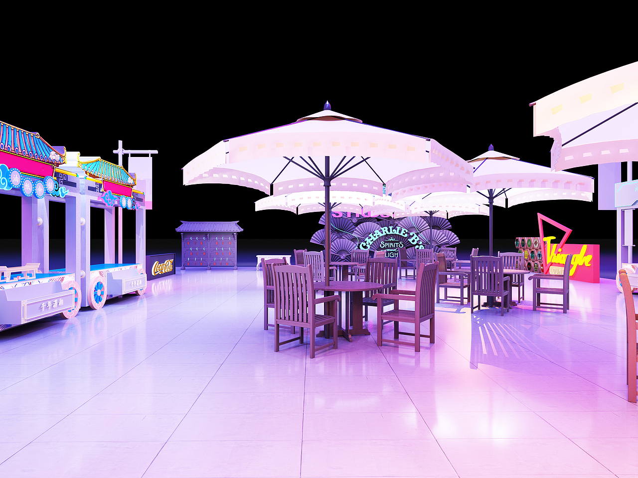 3D效果图设计 中式赛博朋克活动