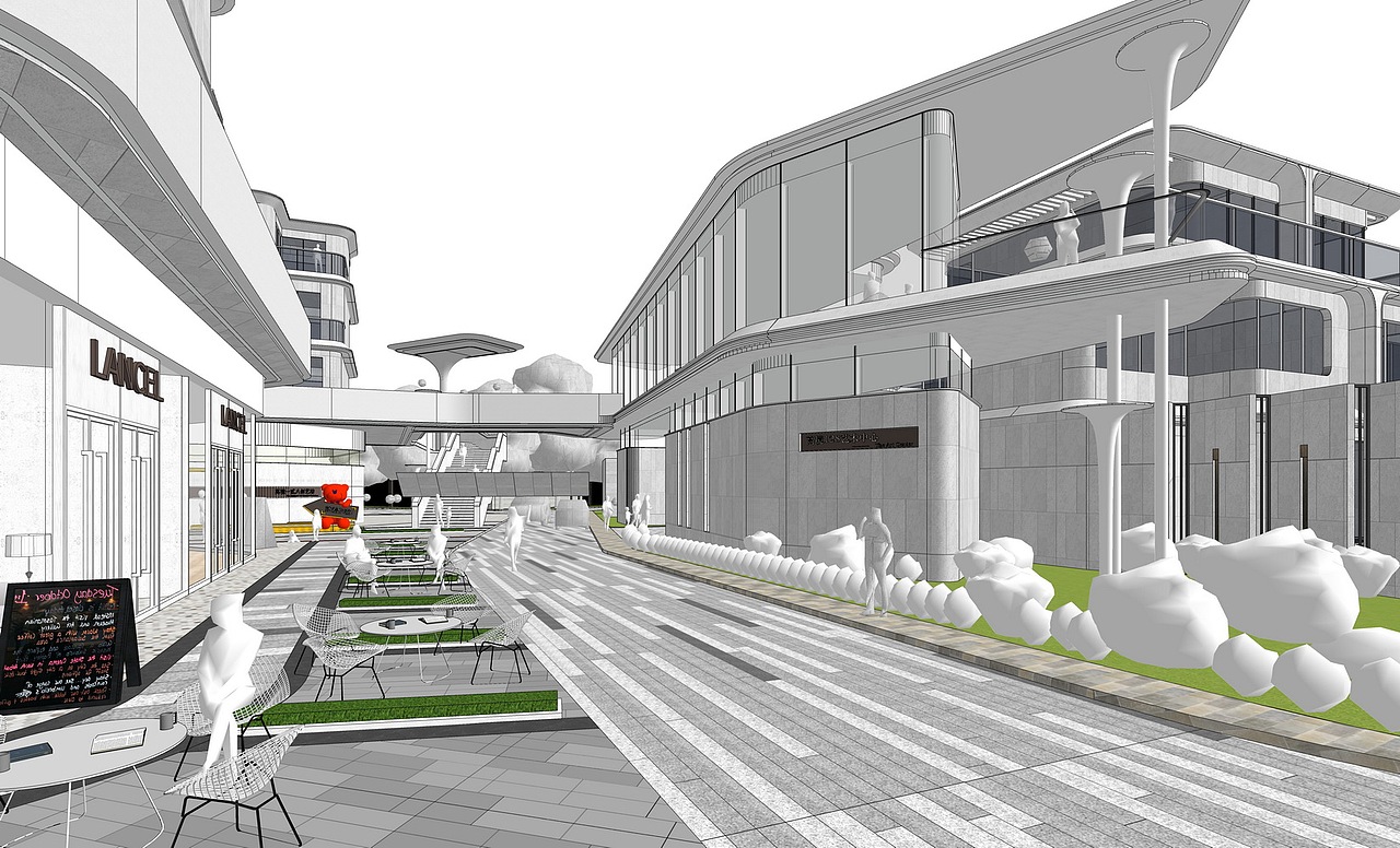 高境182纪念路综合体SU模型下载