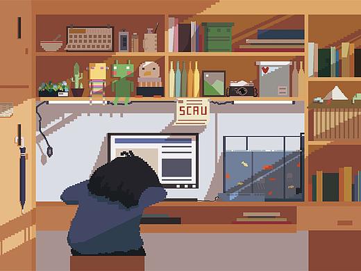 像素插画之华农时光