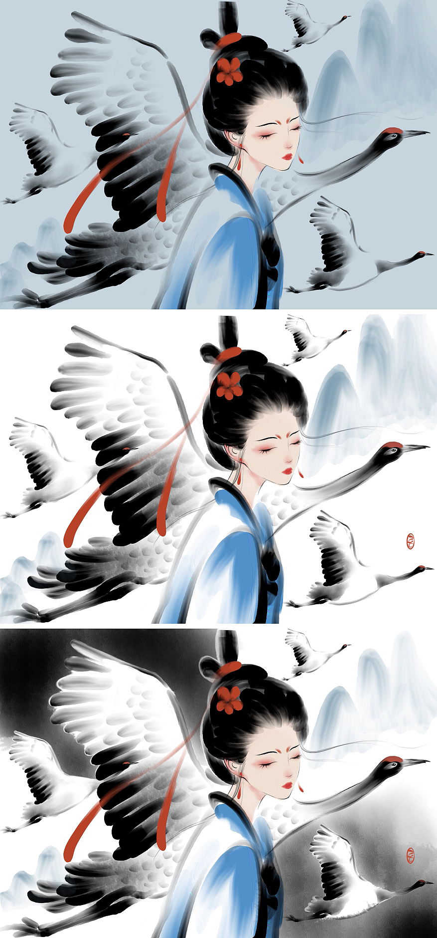 2023.1月 国风水墨作品合集（图ZMzI5MTU0MTQw） - 商业插画 - 站酷设计师懒人晨原创素材 - 站酷ZCOOL