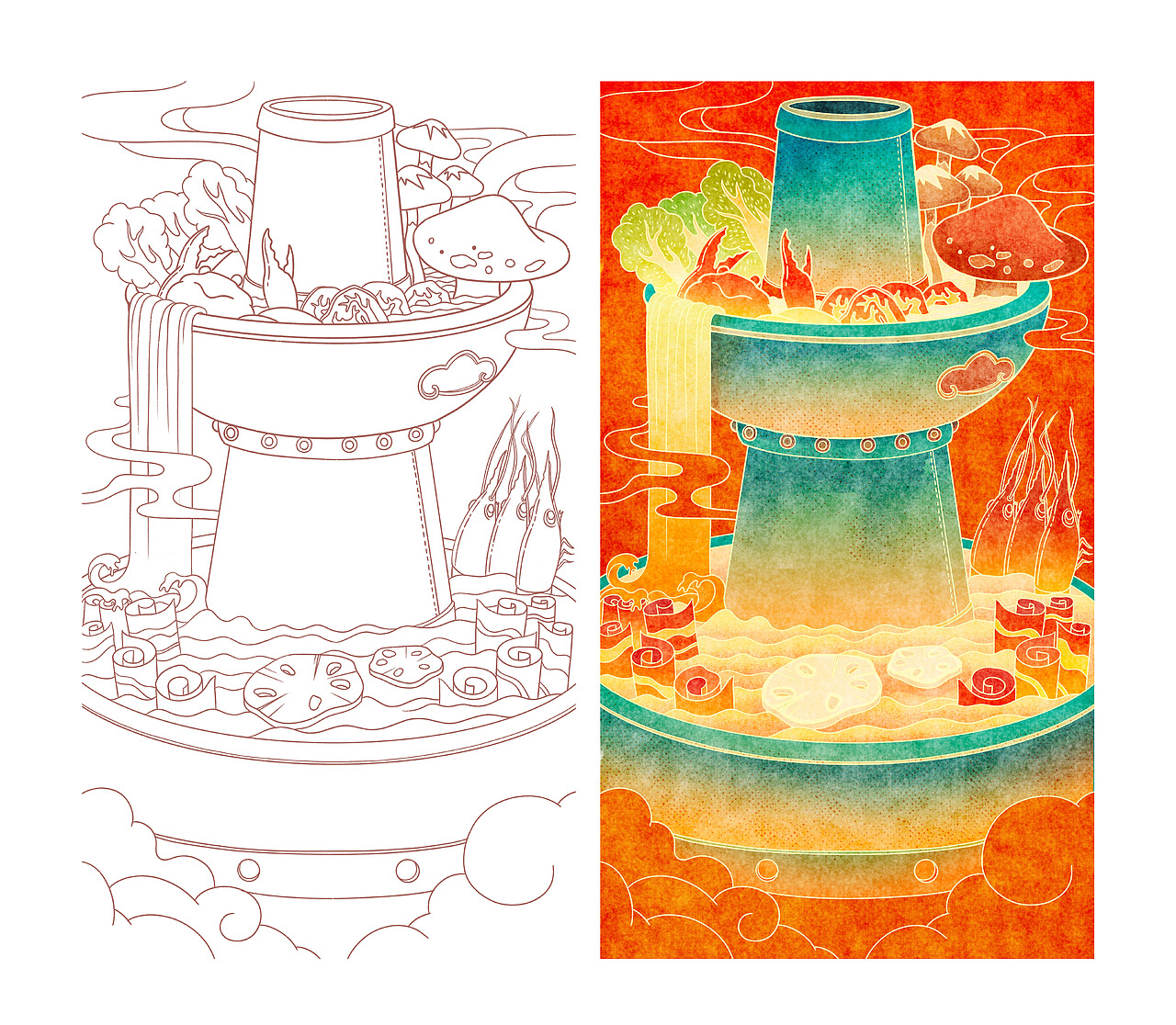 【北京台春晚节】插画（图ZMTk1NDQzMjg0） - 商业插画 - 站酷设计师X衫原原创素材 - 站酷ZCOOL