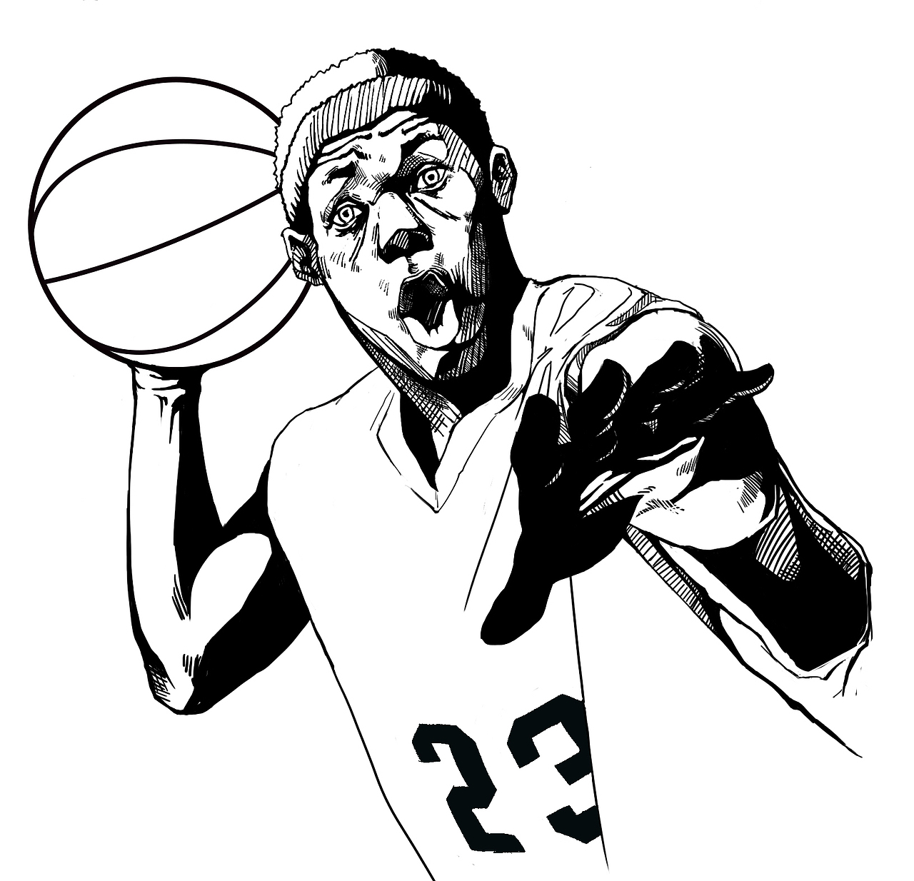 23号新秀——勒布朗 詹姆斯|插画|创作习作|lleeehiii_原创作品-站酷