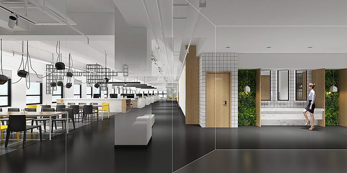 西安经典灰白色办公室装修案例