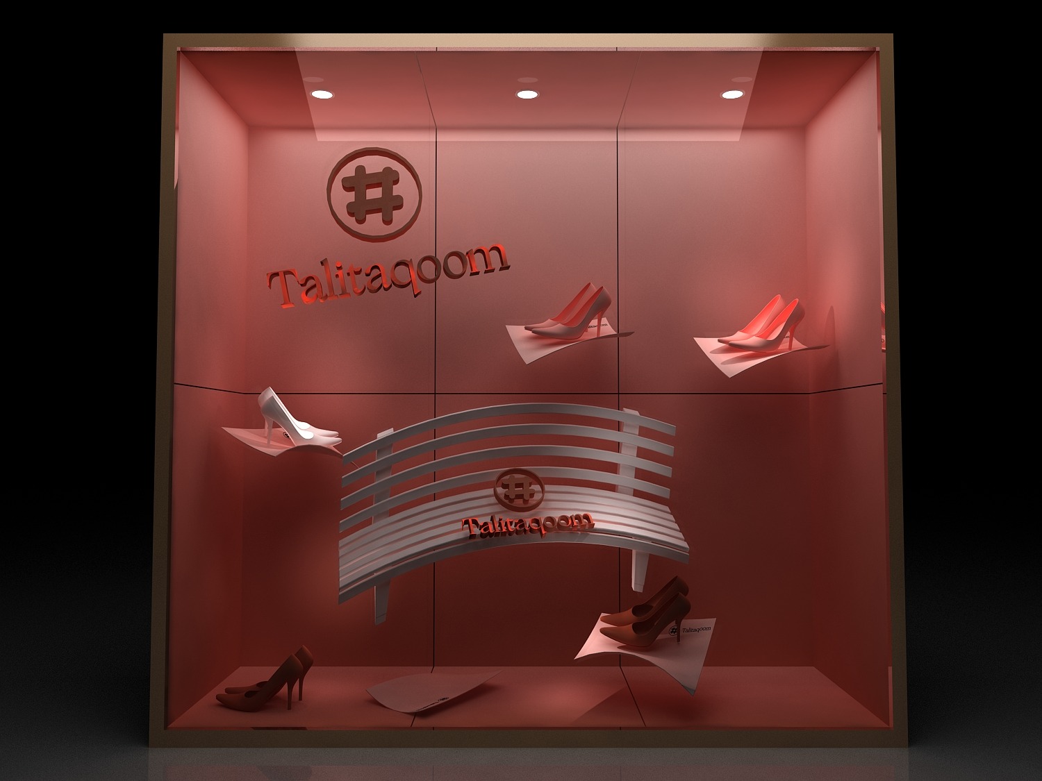 个性鞋店展示架装修效果图 – 设计本装修效果图