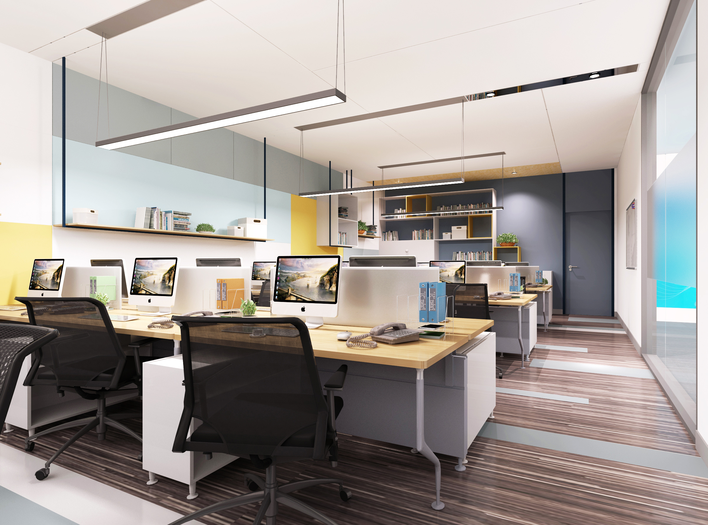 创意soho办公室装空间设计-公装效果图_装一网装修效果图