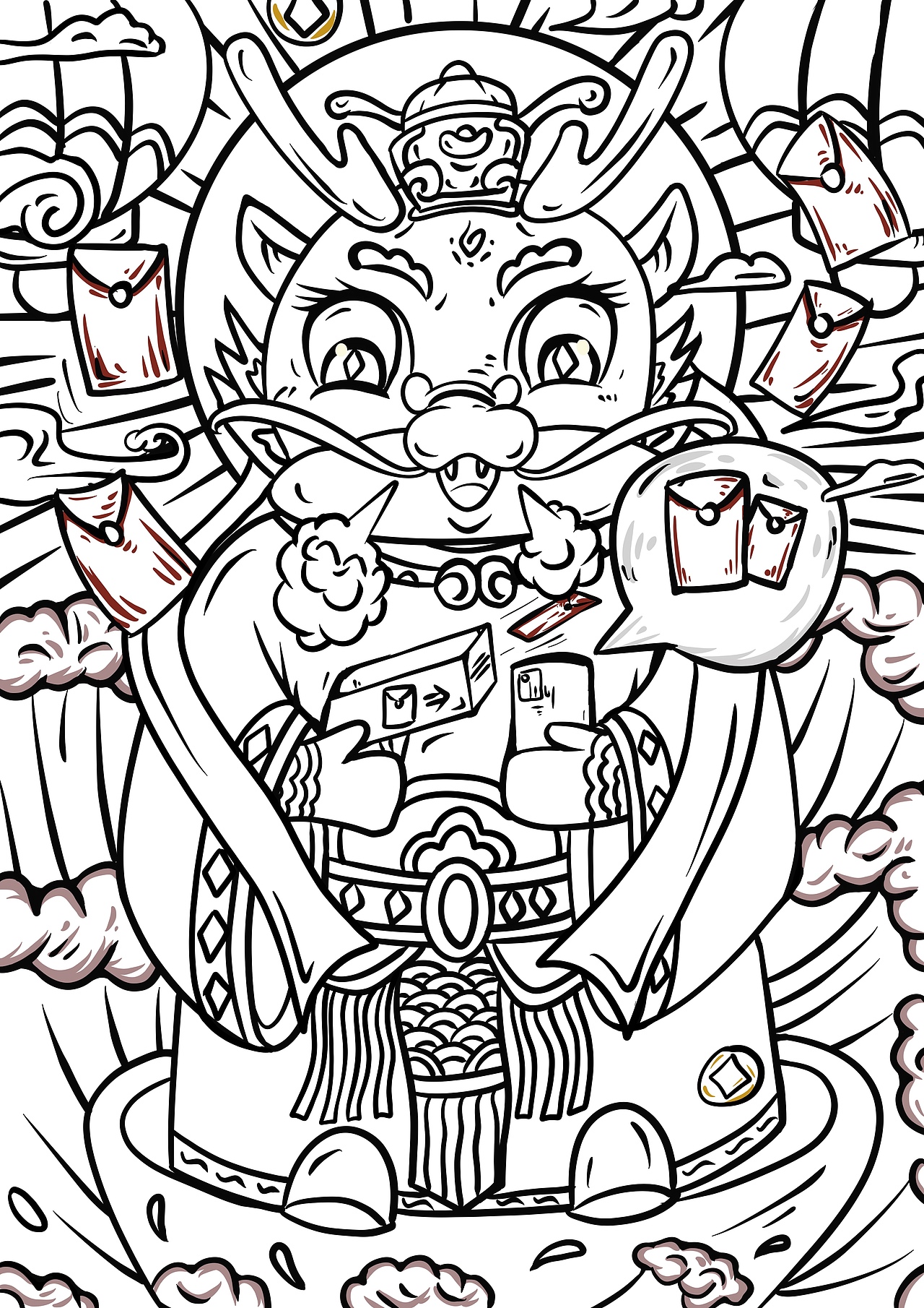 国潮龙年插画设计