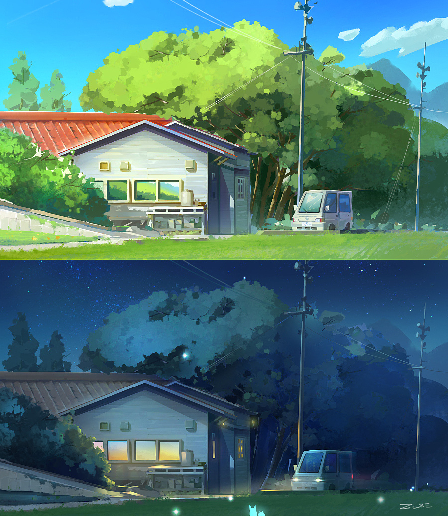 村庄气氛练习|插画|创作习作|xspc047 - 原创作品 - 站酷 (zcool)