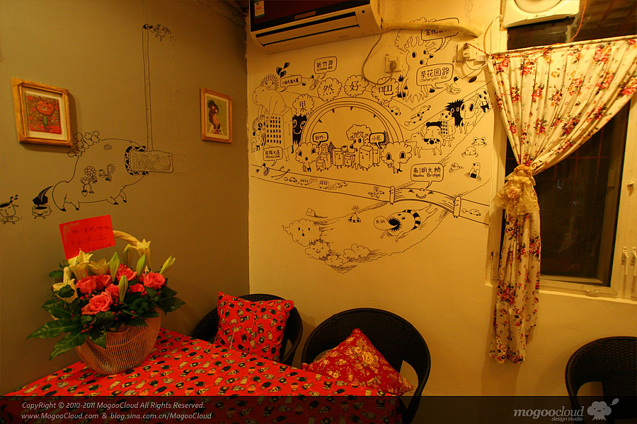 "果然好吧"休闲咖啡吧墙绘|插画|创作习作|蘑菇云 - 原创作品 - 站酷