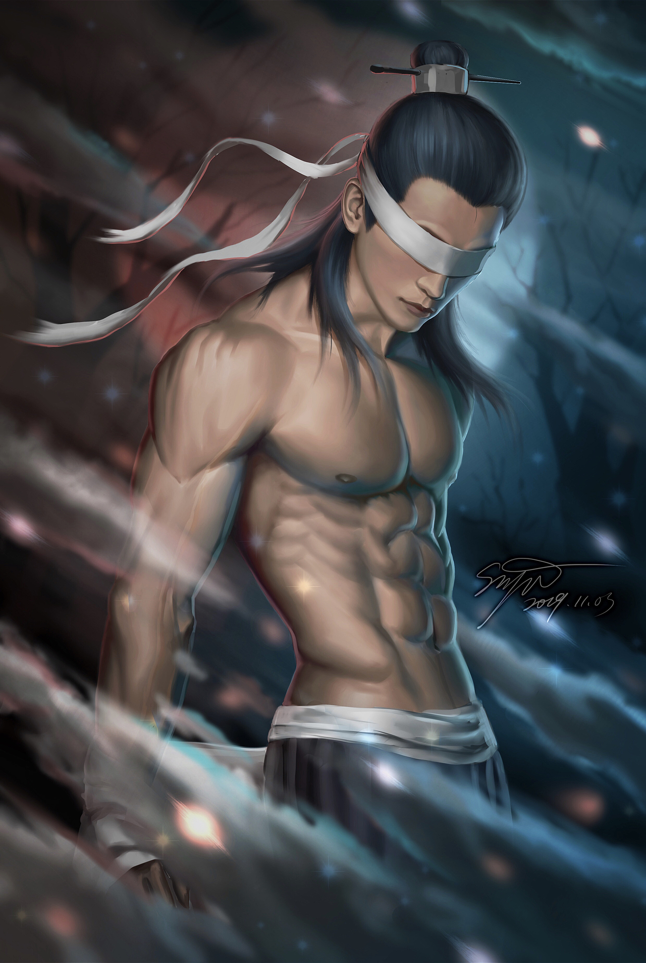 举报收藏分享原创作品插画创作习作古风肌肉厚涂美男子梦幻几张有关