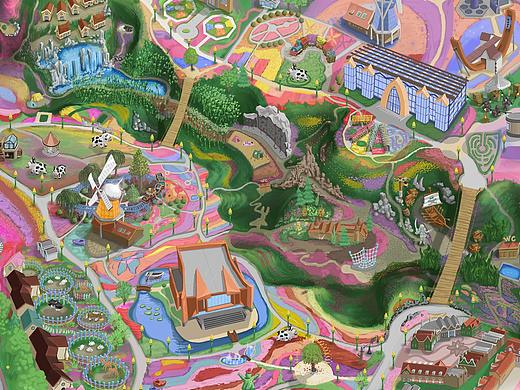 郁金香花海手绘地图