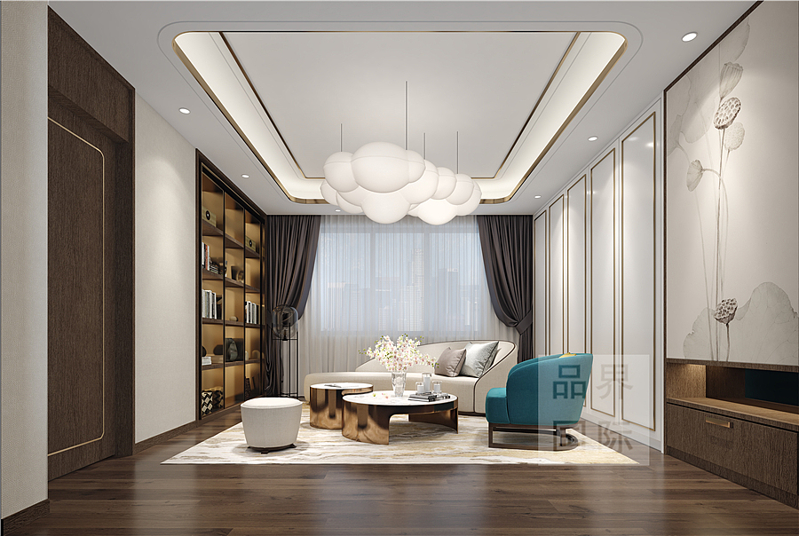英地金台府邸287平复式现代中式装修效果图·品界